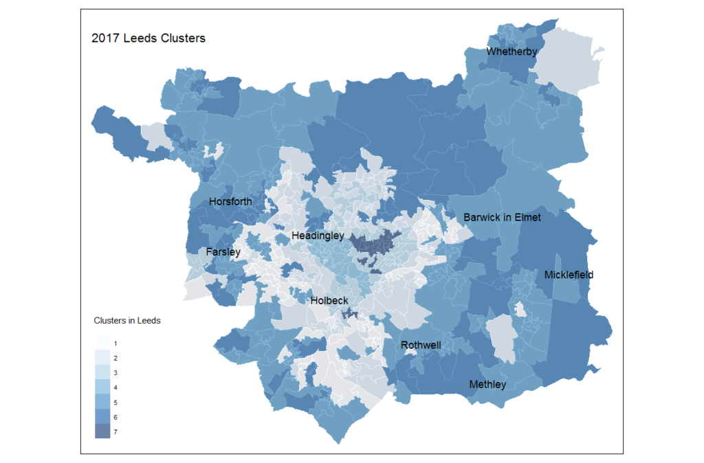 Map of Leeds - showing Geographic Clusters