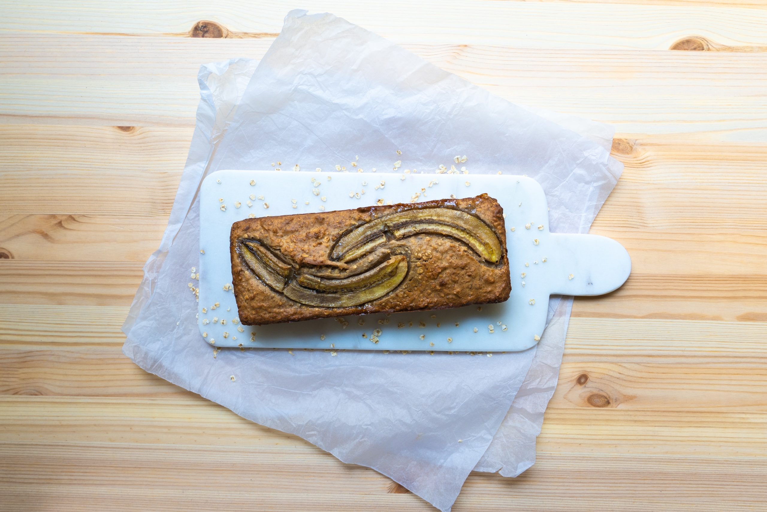 Image of banana bread on chopping board